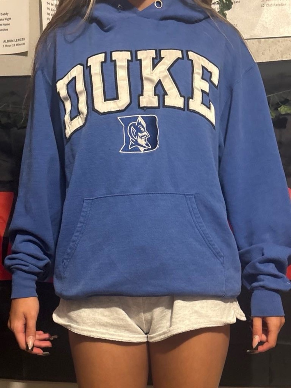Champion Blue Duke Pullover Hoodie with White Lettering